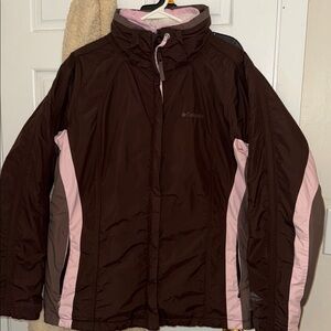 Columbia Women's Ski Jacket in Brown with Pink Highlights